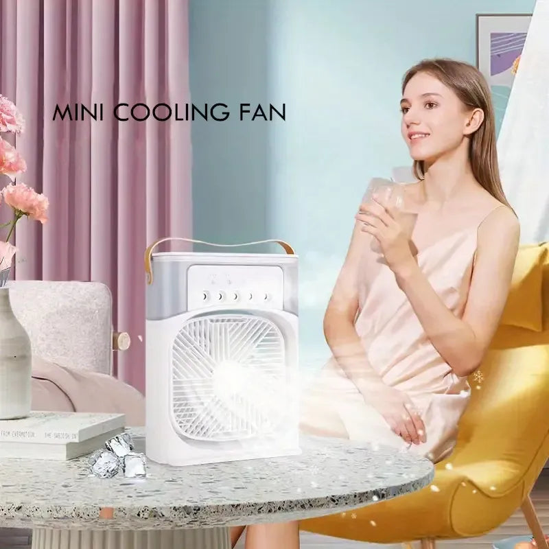 BreezyLit™ | Portable Air Cooler Fan with LED Lights