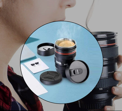 Plastic Camera Lens Stainless Steel Coffee Mug