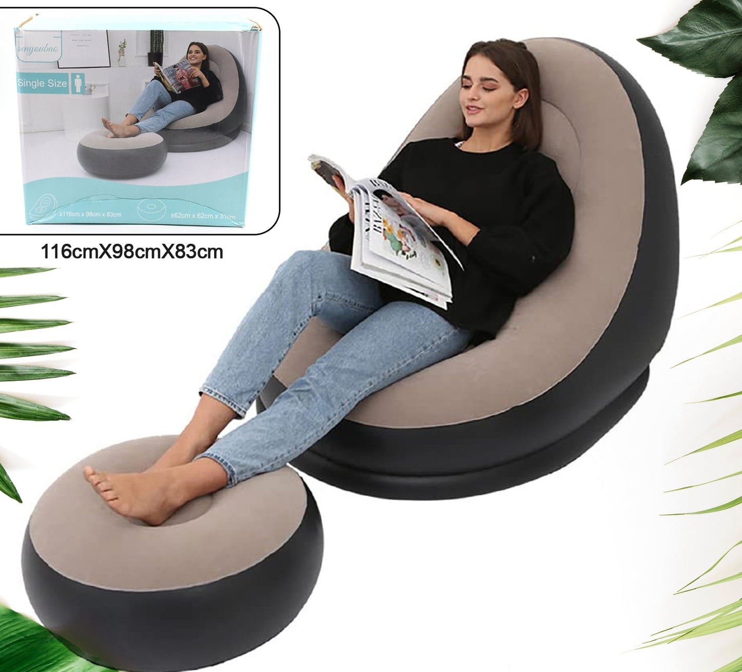 Inflatable Sofa Lounge Chair Ottoman